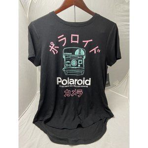 Polaroid T-Shirt Black w/ Pink Logo NWT Licensed Graphic Tees Juniors Large L/G